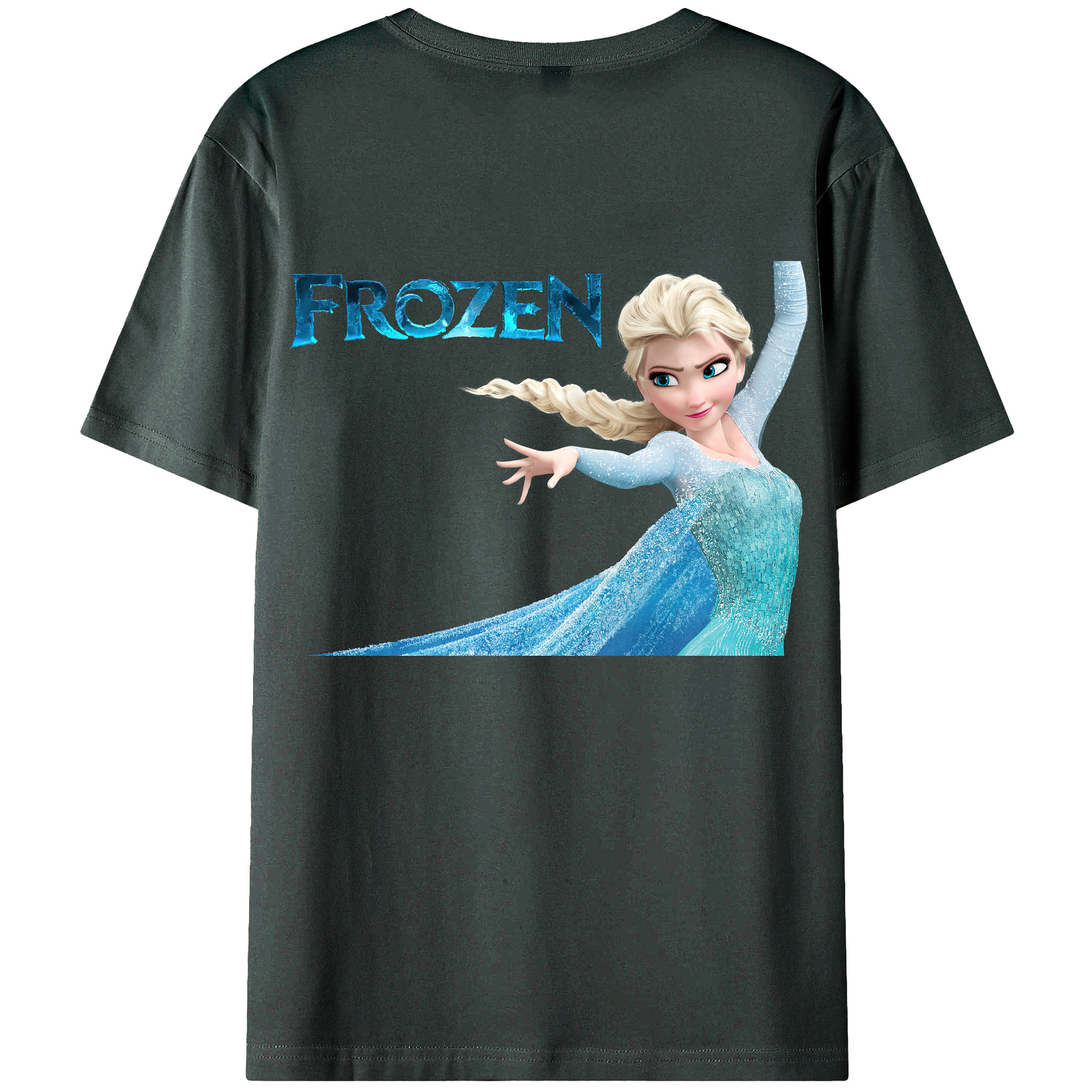 （画像用） アナと雪の女王 アンナ エルサ Frozen Anna Elsa 綿100％ メンズ半袖Tシャツ（バックプリント） 通気性